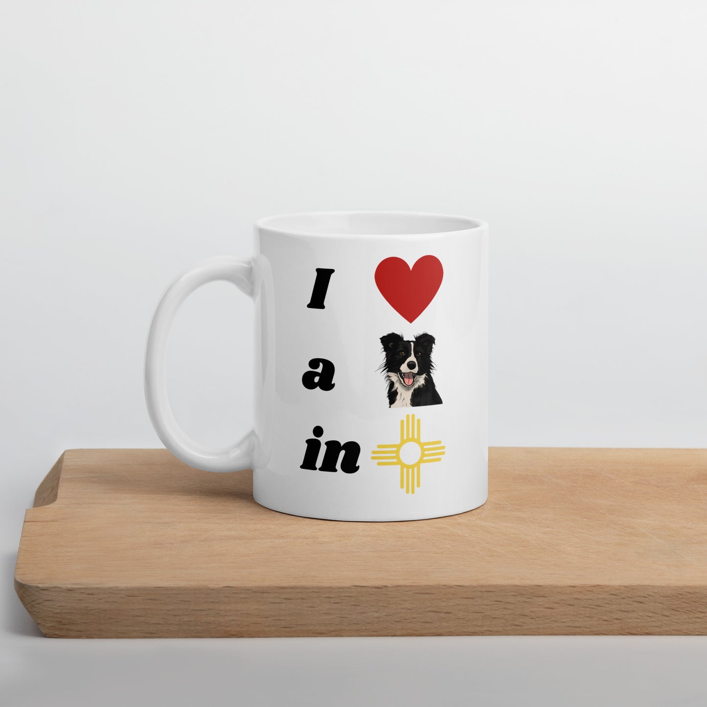 I Love A Border Collie: White Glossy Mug