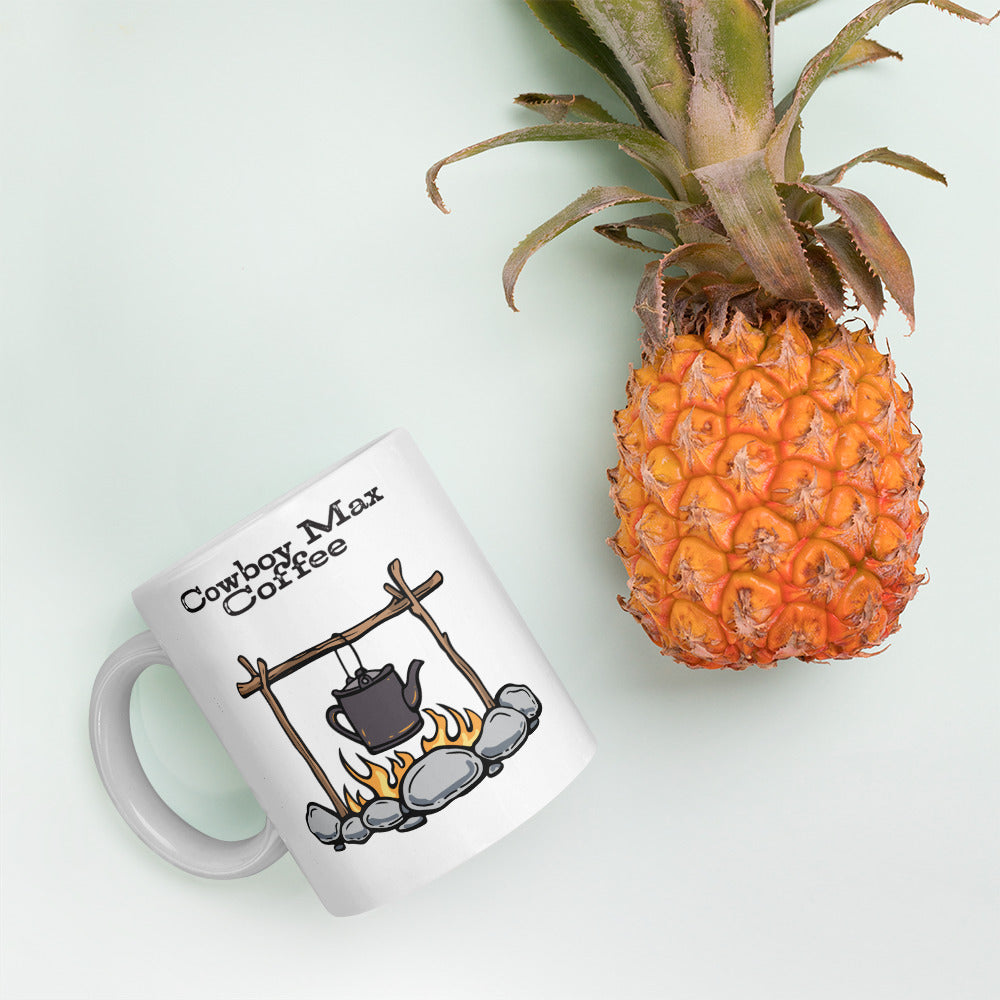 Cowboy Max Coffee Campfire Kettle: White Glossy Mug