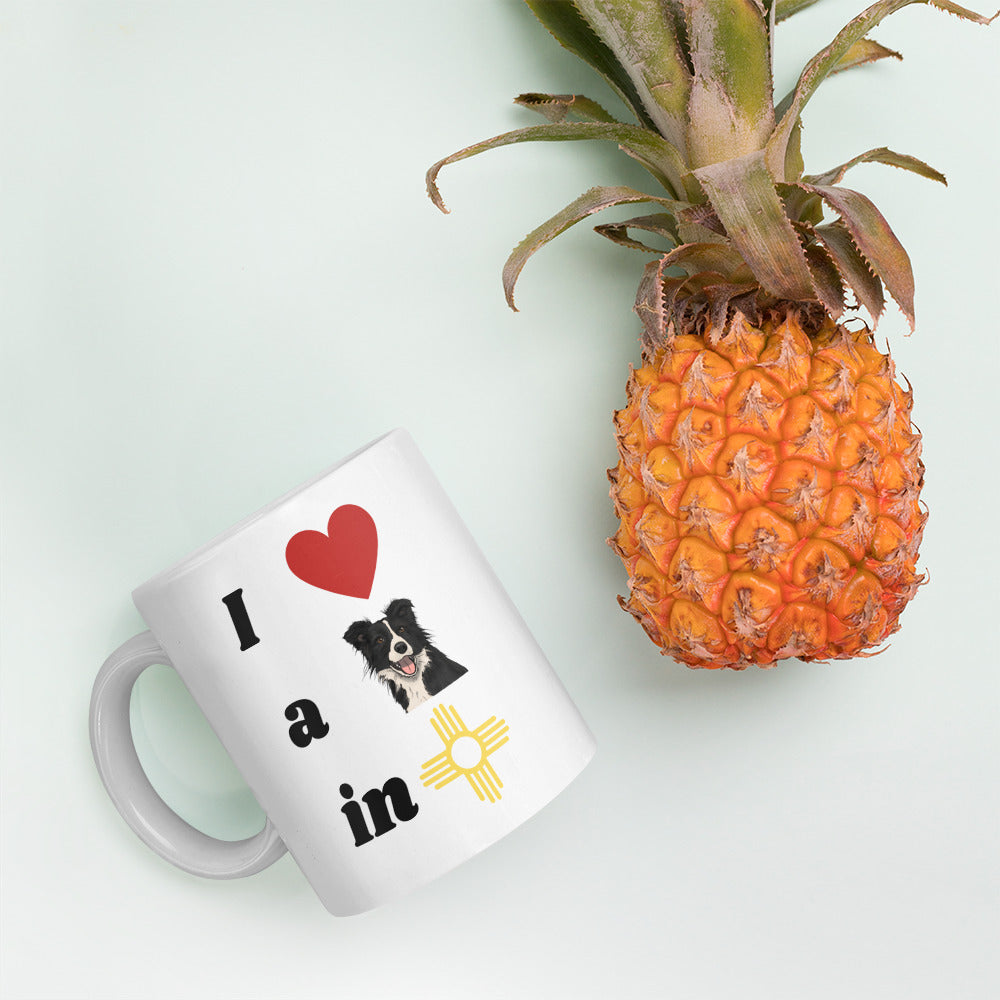 I Love A Border Collie: White Glossy Mug