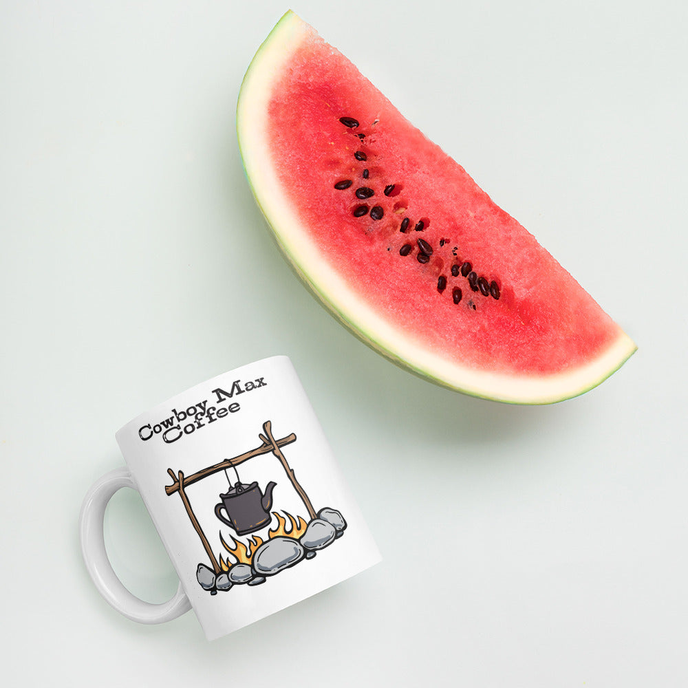 Cowboy Max Coffee Campfire Kettle: White Glossy Mug
