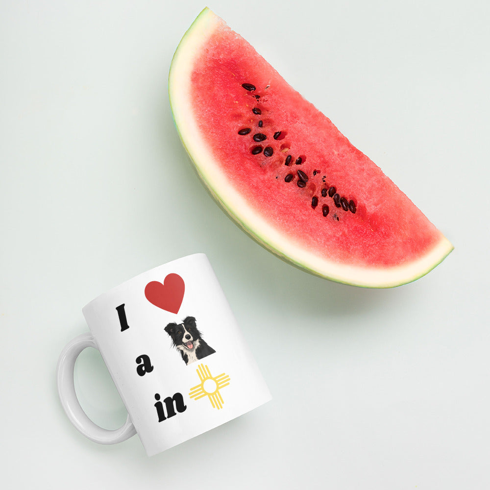 I Love A Border Collie: White Glossy Mug