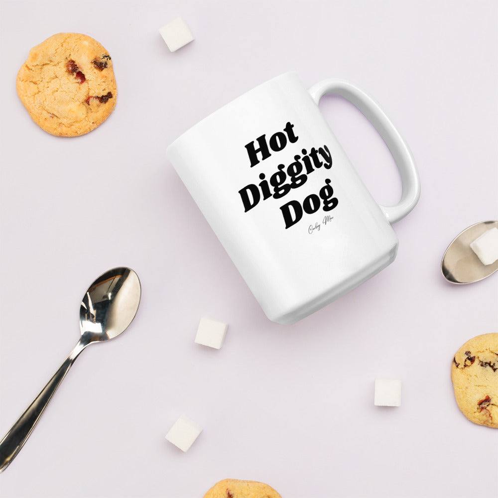 Hot Diggity Dog: White Glossy Mug