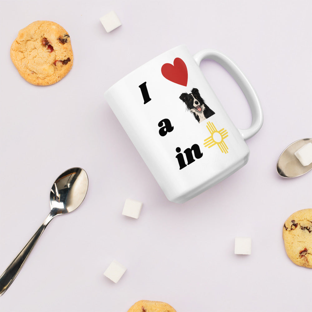 I Love A Border Collie: White Glossy Mug