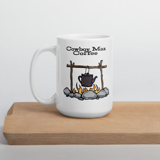 Cowboy Max Coffee Campfire Kettle: White Glossy Mug