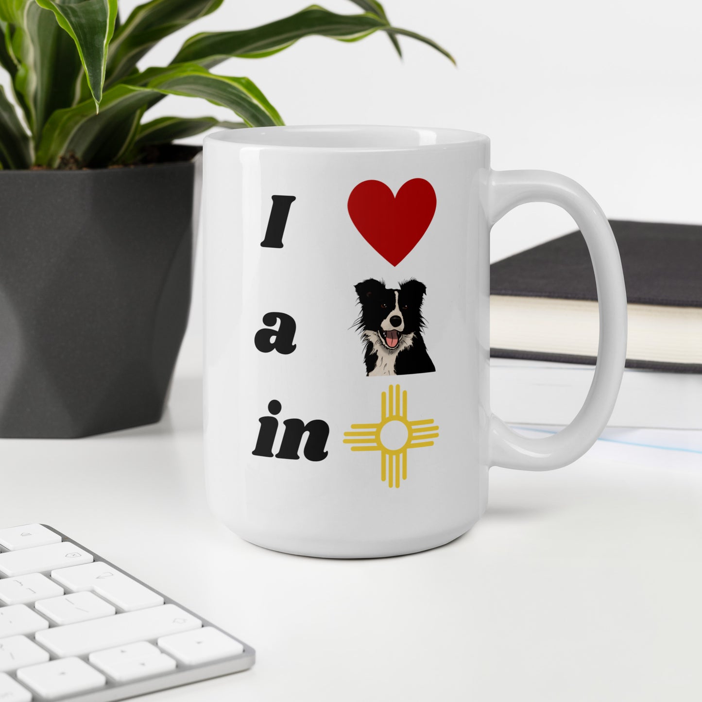 I Love A Border Collie: White Glossy Mug