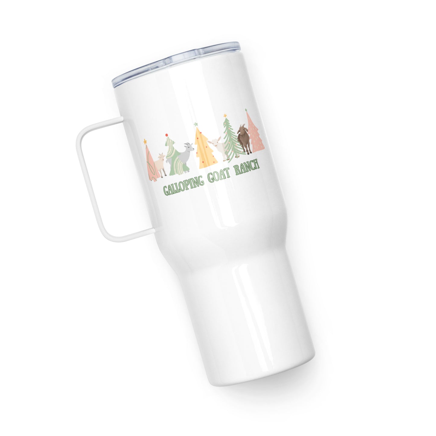 Galloping Goats in Trees: Travel mug with a handle