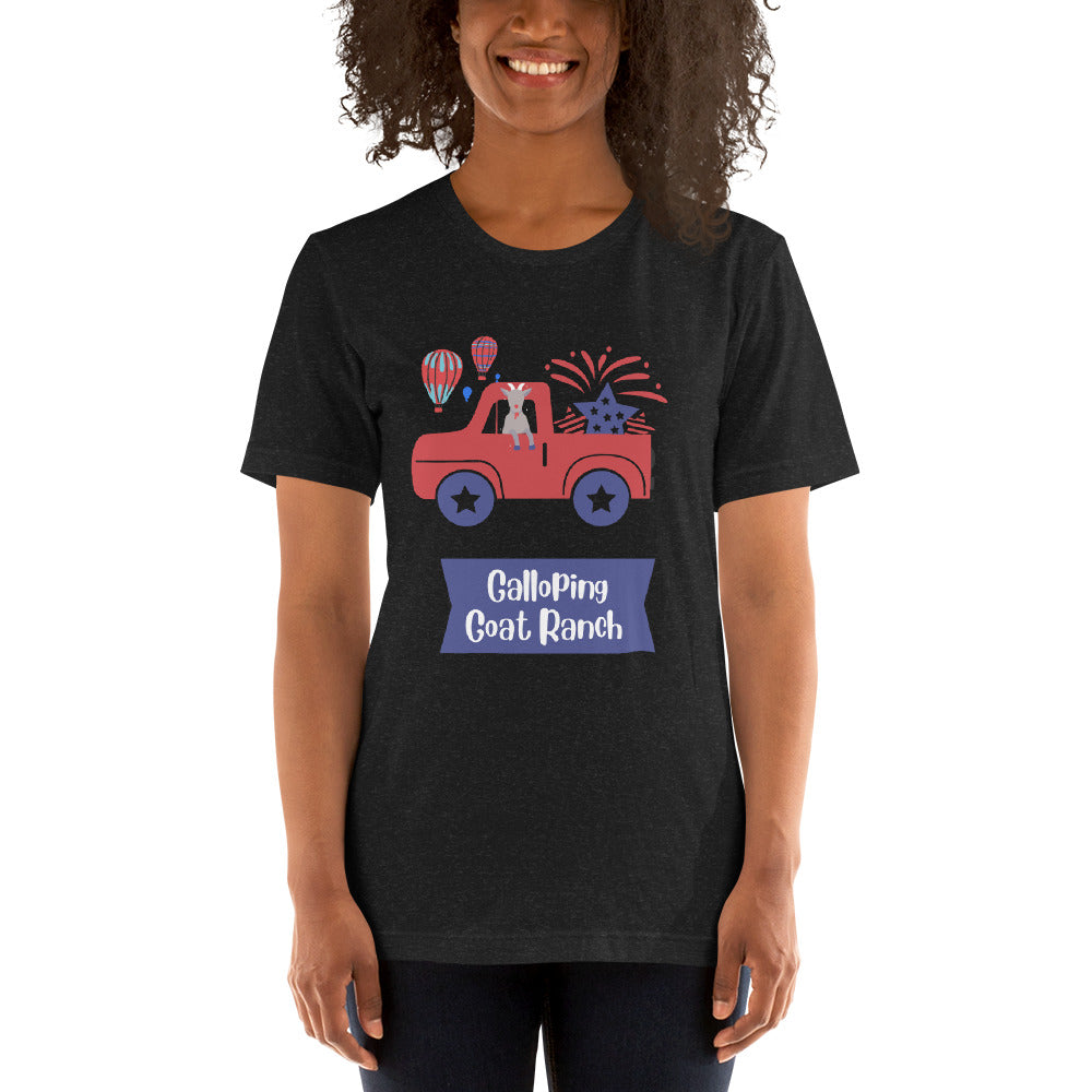 4th Of July Goat In Truck: Unisex t-shirt