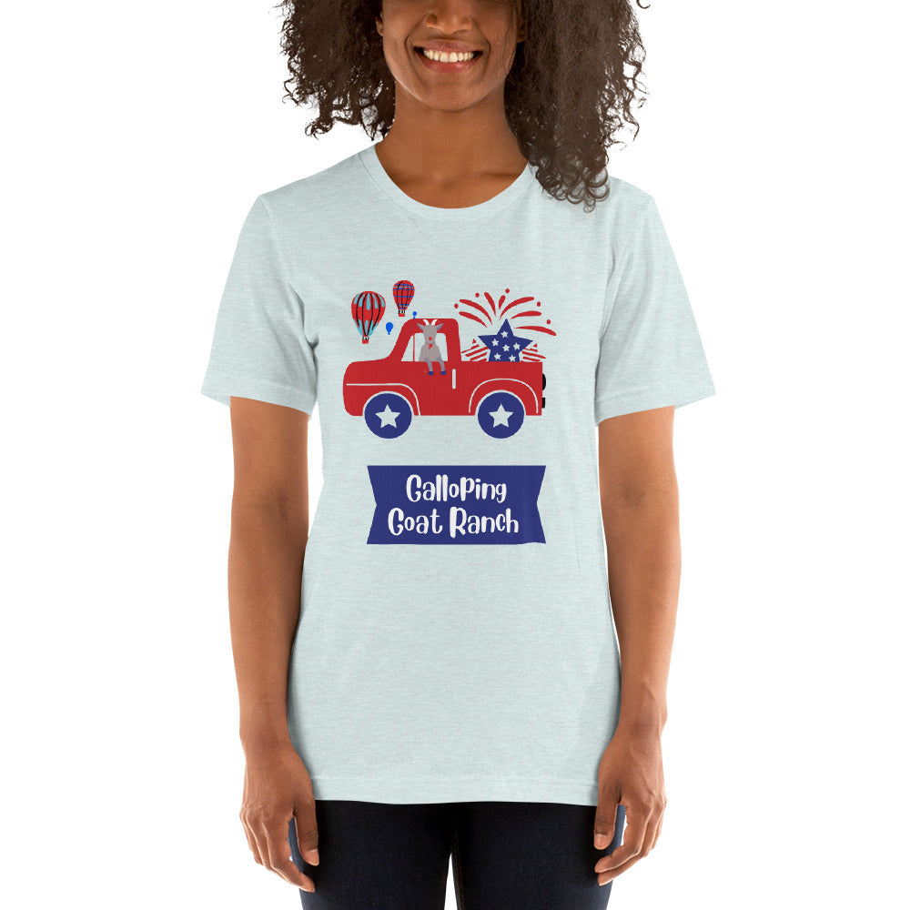 4th Of July Goat In Truck: Unisex t-shirt