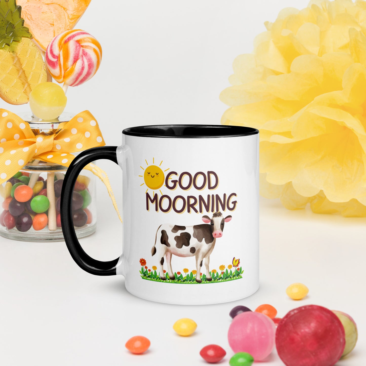 Good Morning Happy Cow: Mug with Color Inside