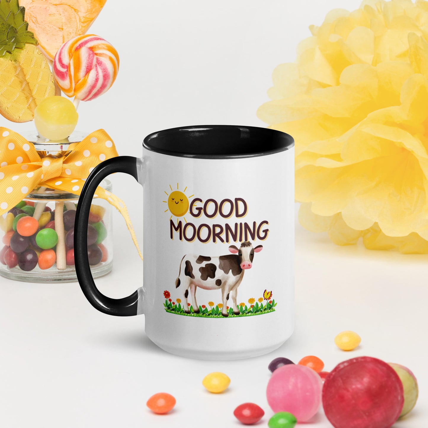 Good Morning Happy Cow: Mug with Color Inside