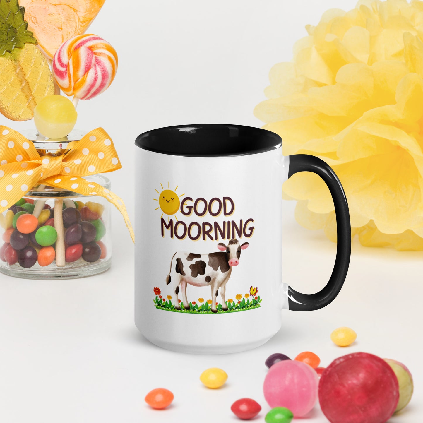 Good Morning Happy Cow: Mug with Color Inside