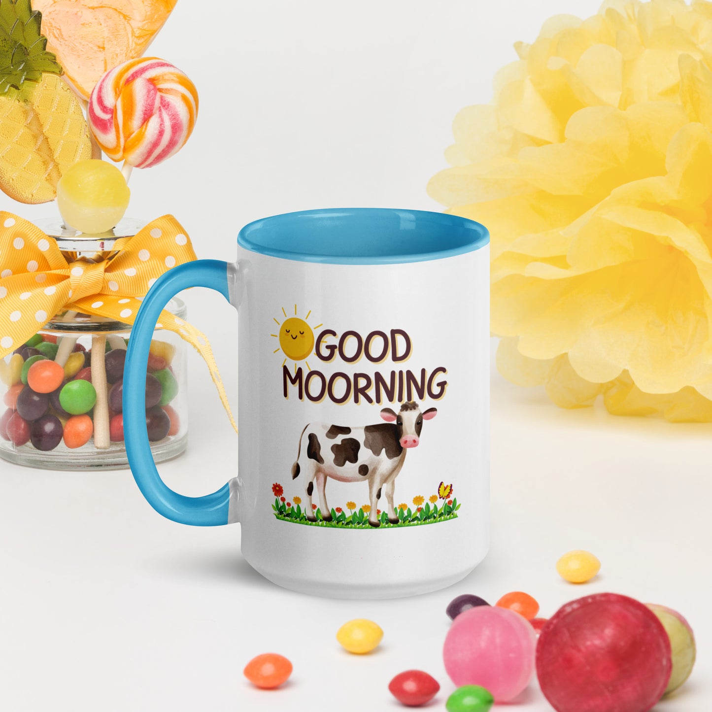 Good Morning Happy Cow: Mug with Color Inside