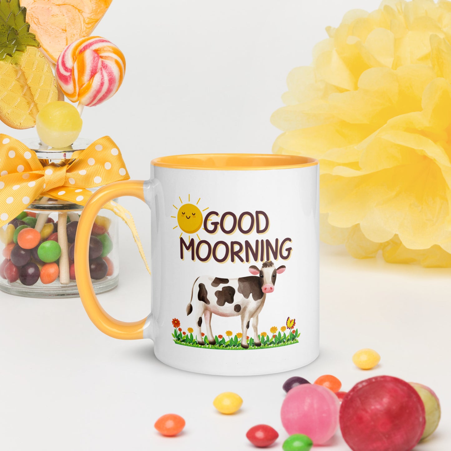 Good Morning Happy Cow: Mug with Color Inside