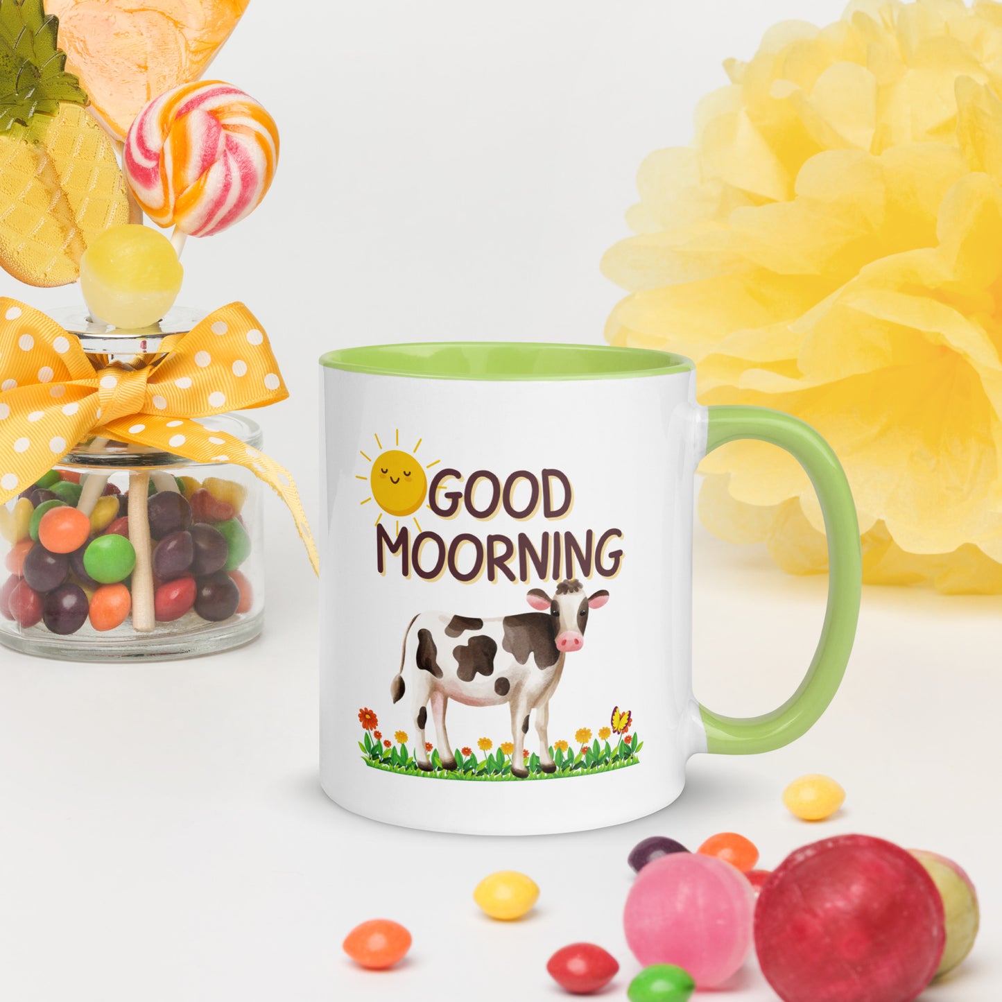 Good Morning Happy Cow: Mug with Color Inside