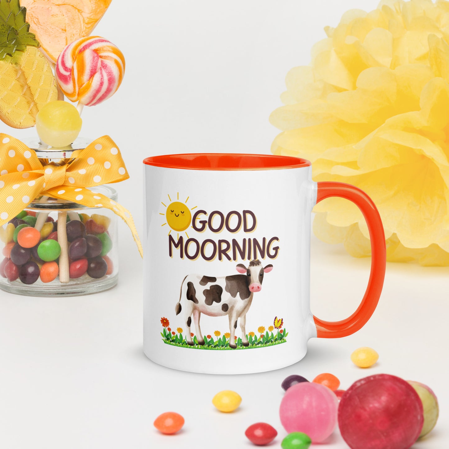 Good Morning Happy Cow: Mug with Color Inside