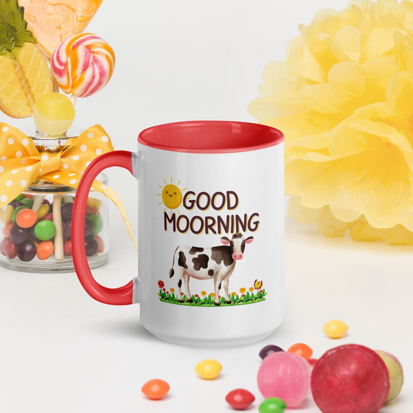 Good Morning Happy Cow: Mug with Color Inside