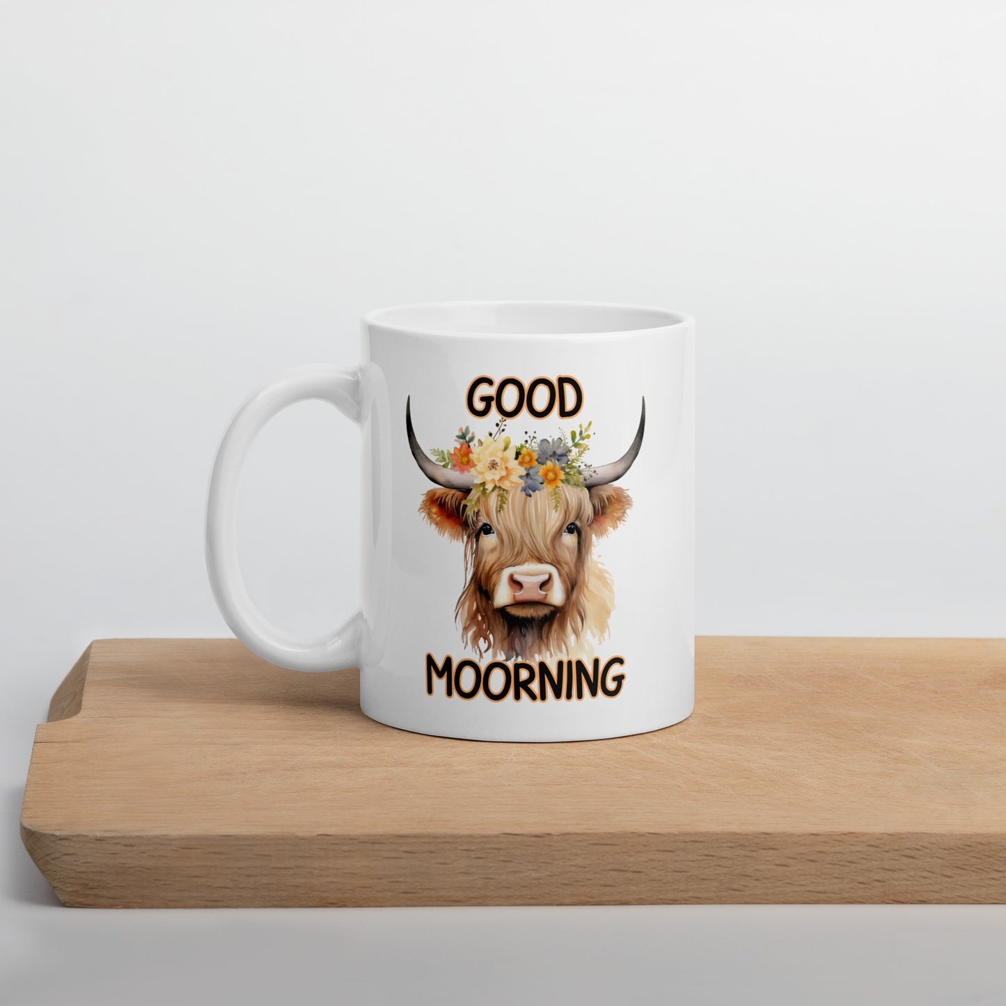 Good Morning Highland: White glossy mug
