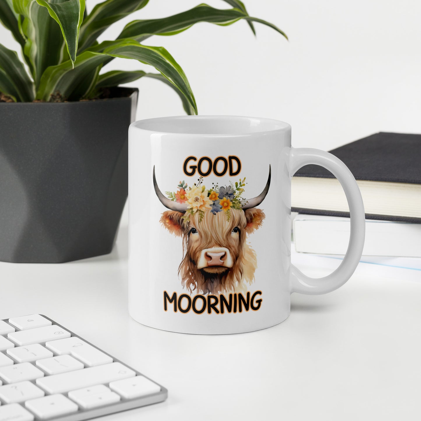 Good Morning Highland: White glossy mug