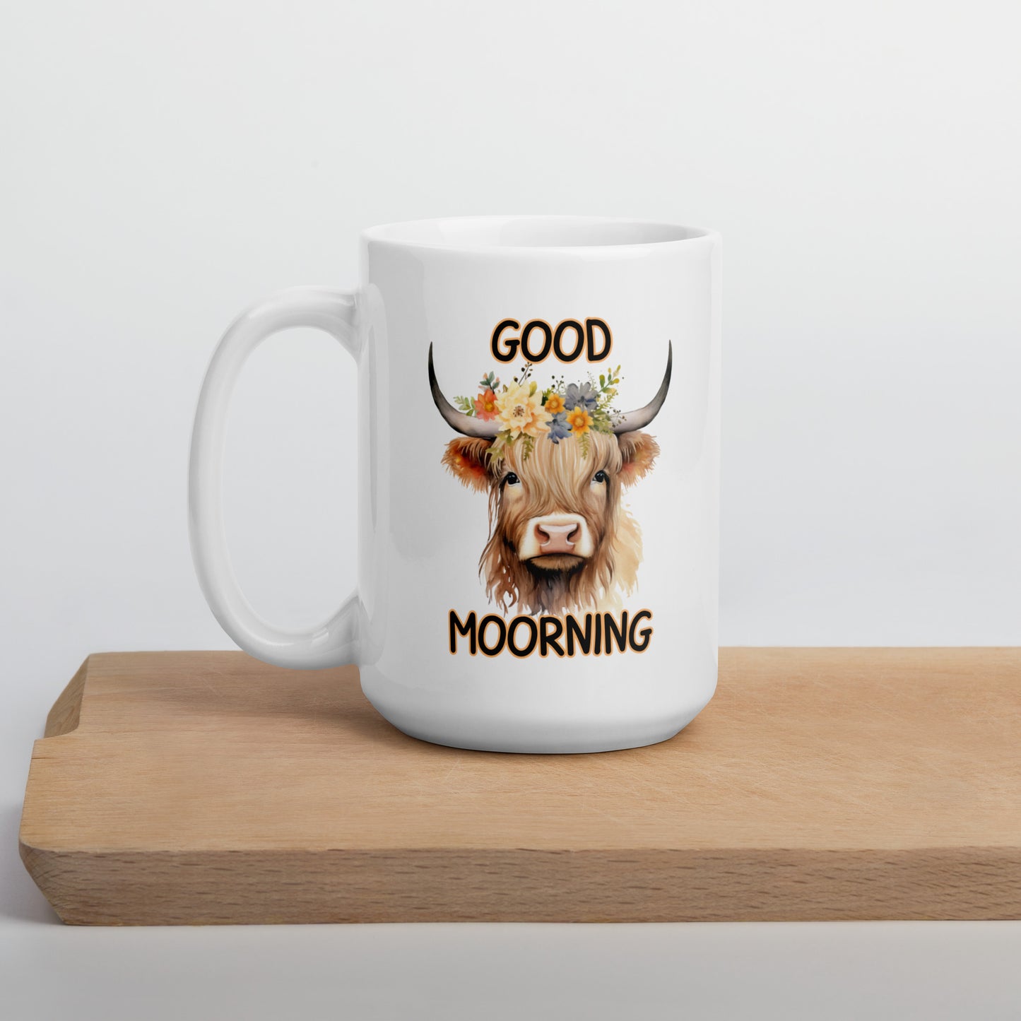 Good Morning Highland: White glossy mug