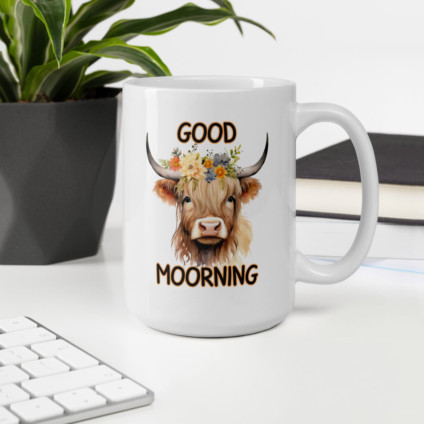 Good Morning Highland: White glossy mug