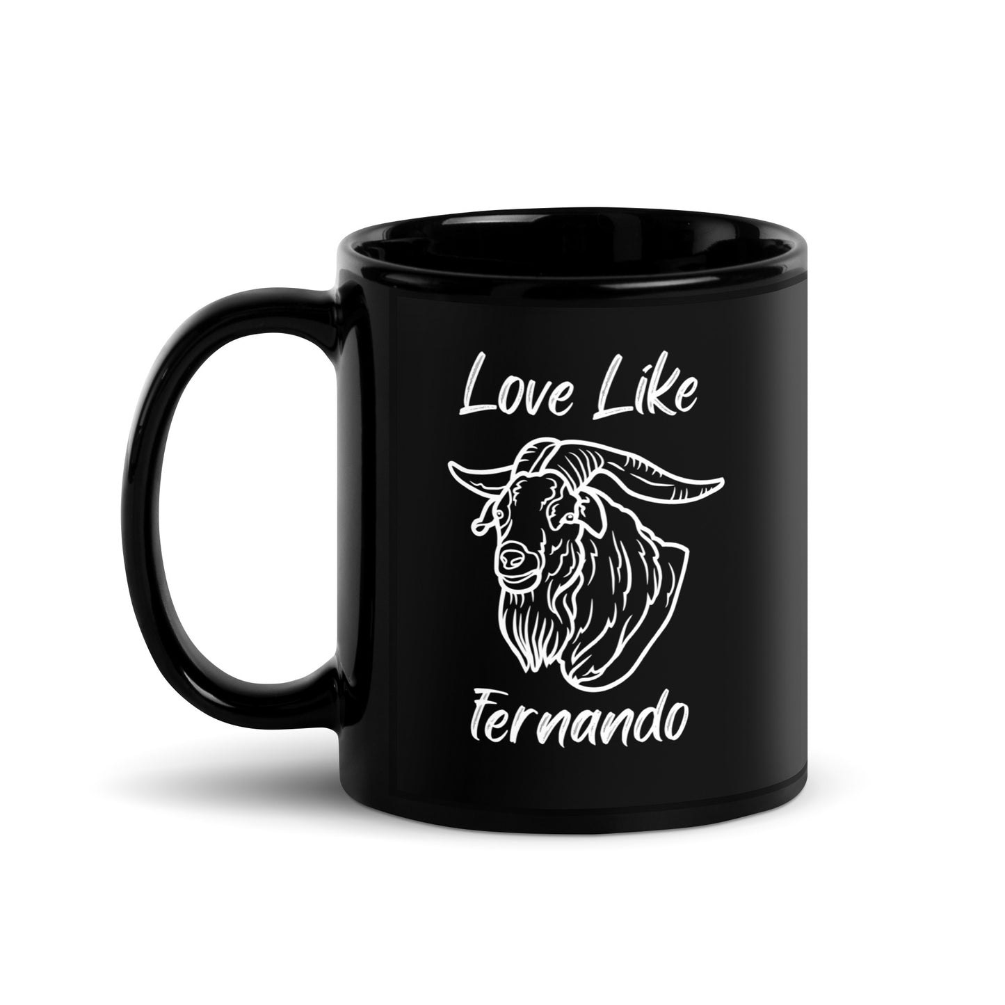 Love Like Fernando: Black Glossy Mug