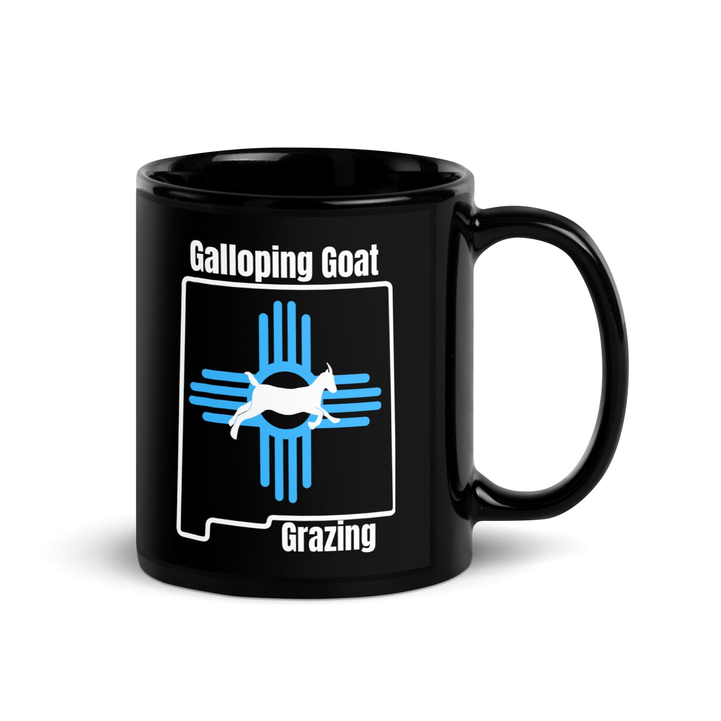 Galloping Goat Grazing: NM: Black Glossy Mug
