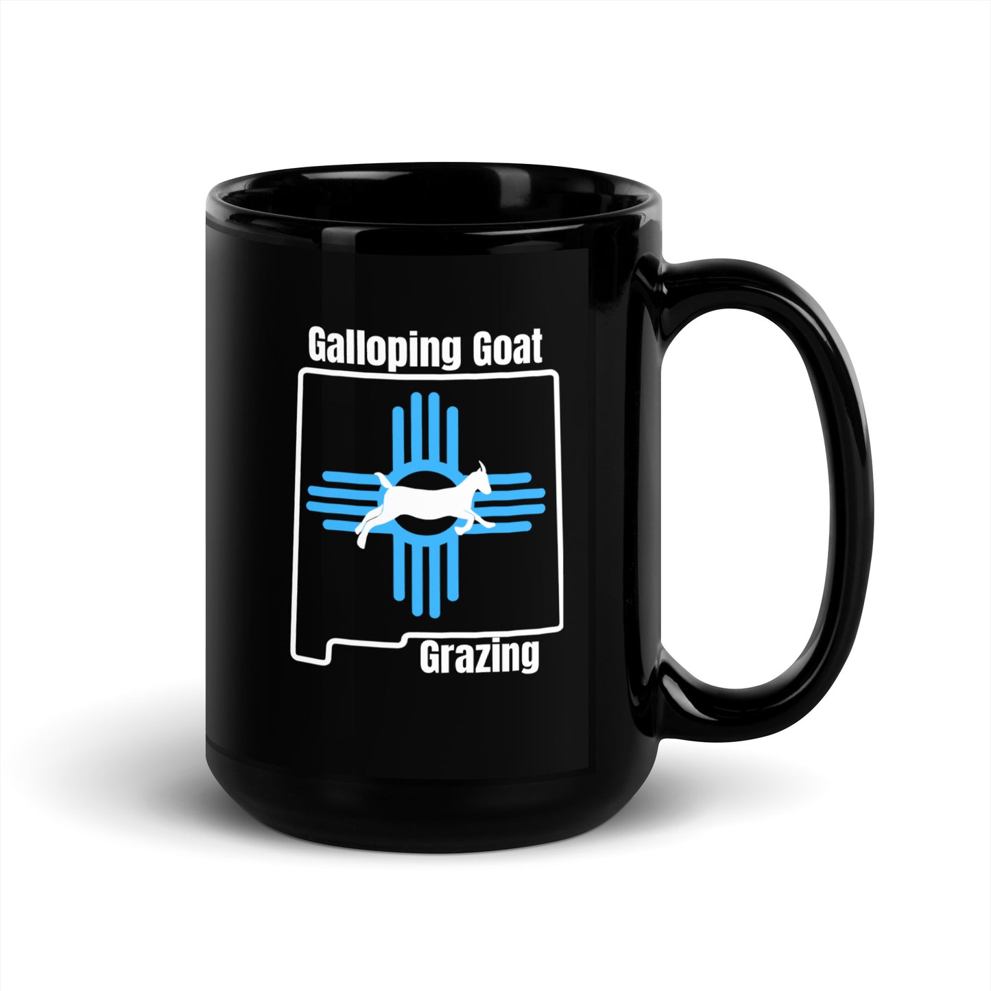 Galloping Goat Grazing: NM: Black Glossy Mug