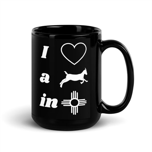 I Love A Galloping Goat: Black Glossy Mug