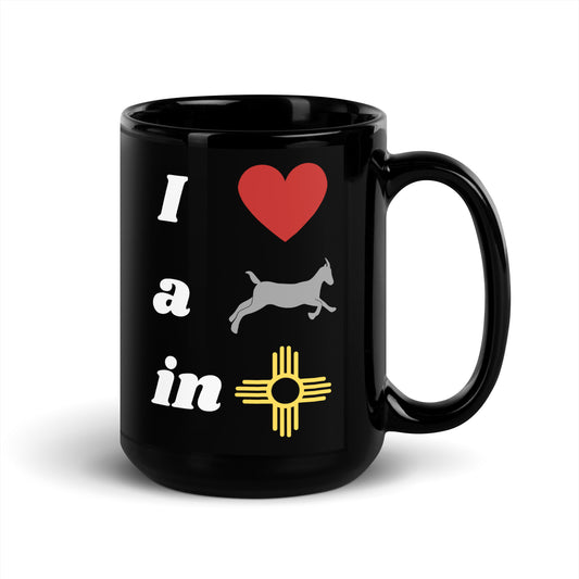 I Love A Galloping Goat: Black Glossy Mug