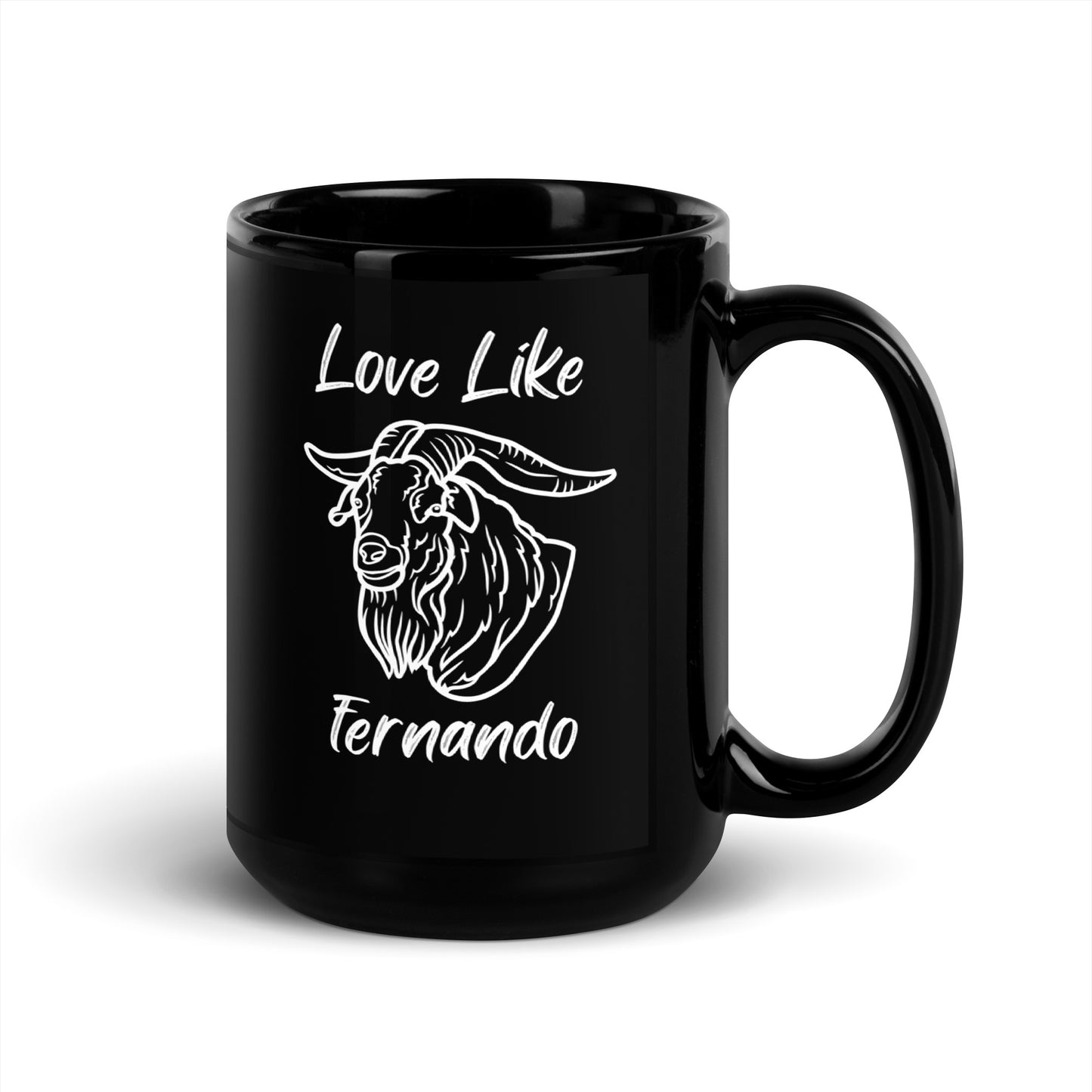 Love Like Fernando: Black Glossy Mug