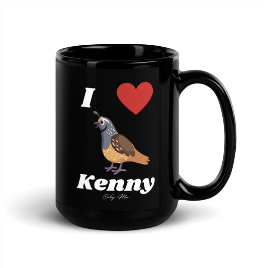 I Love Kenny: Black Glossy Mug