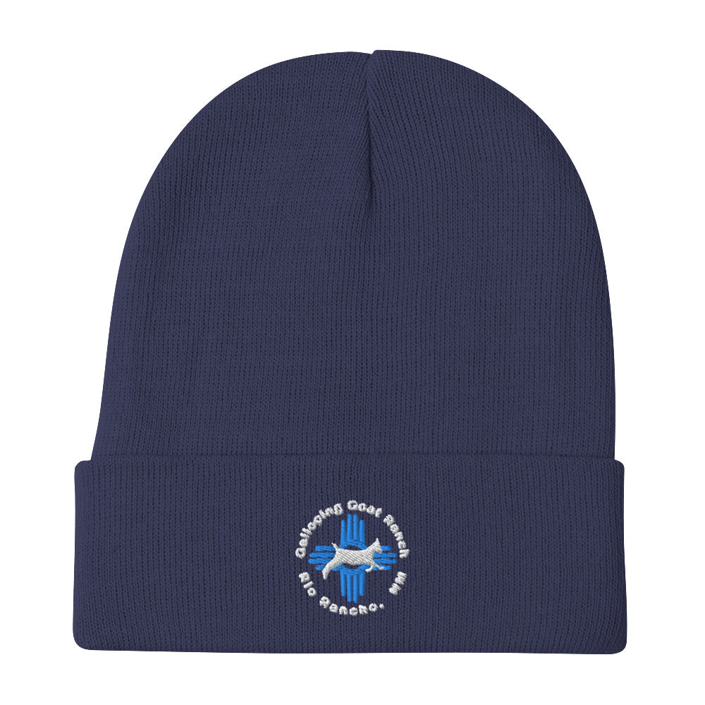 Galloping Goat Round Logo: Embroidered Beanie