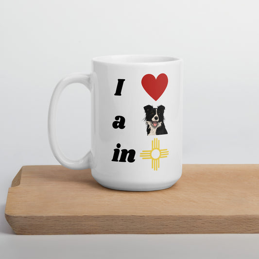 I Love A Border Collie: White Glossy Mug